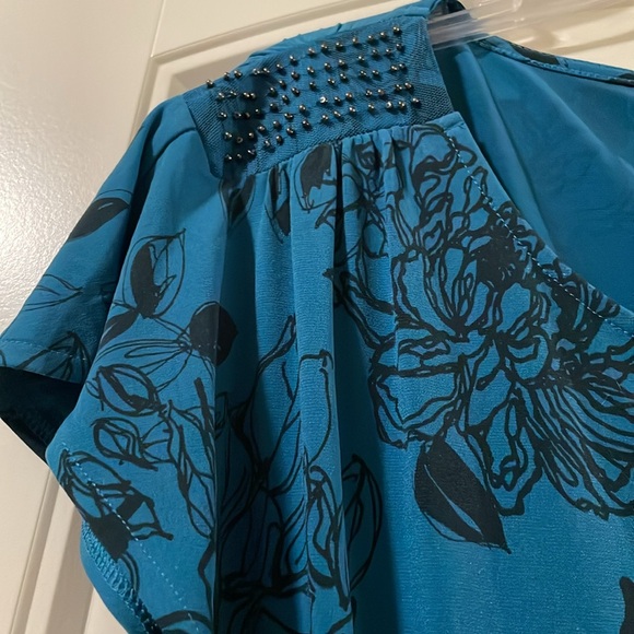 Banana Republic teal floral dress - Picture 5 of 11